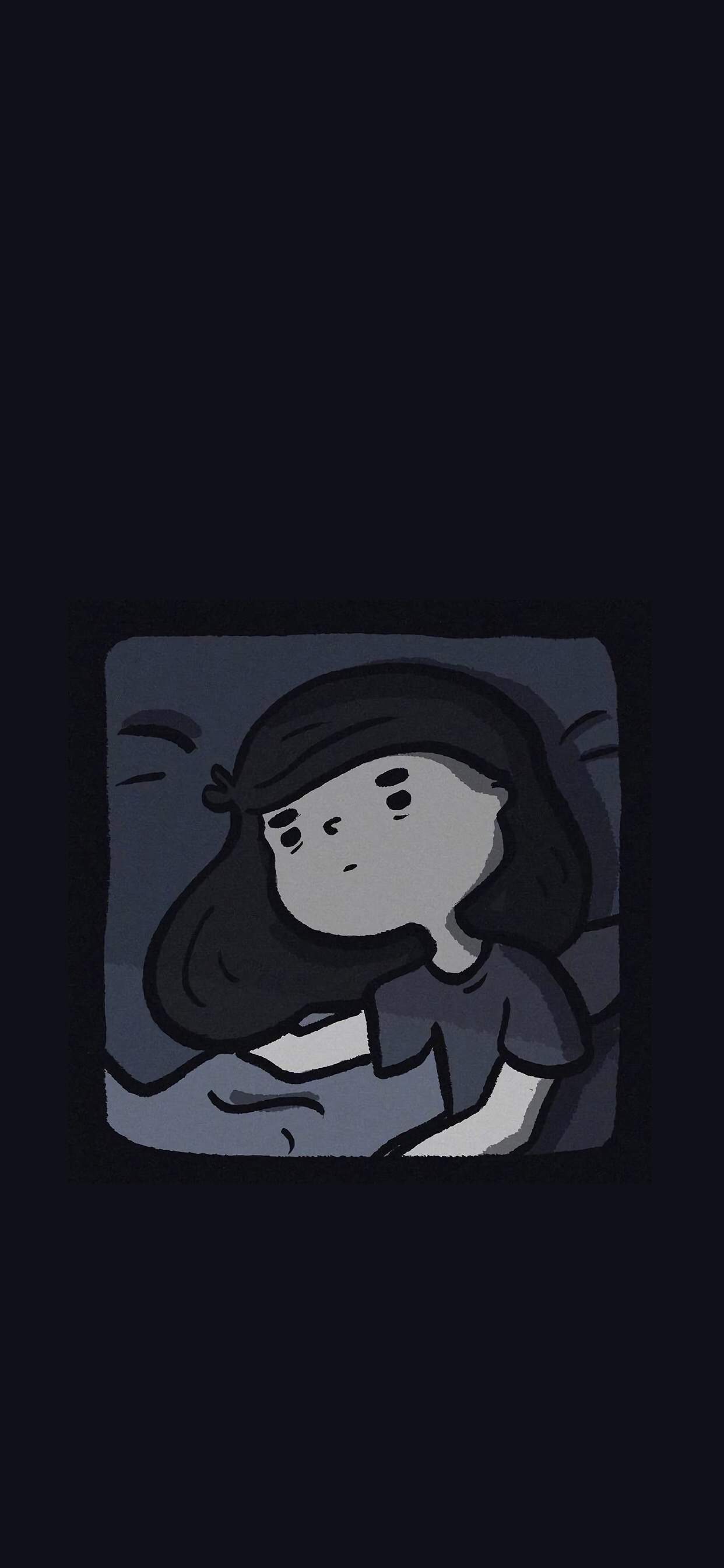 孤独的小女生手绘高清手机壁纸图片 孤独的小女生手绘高清手机壁纸图片