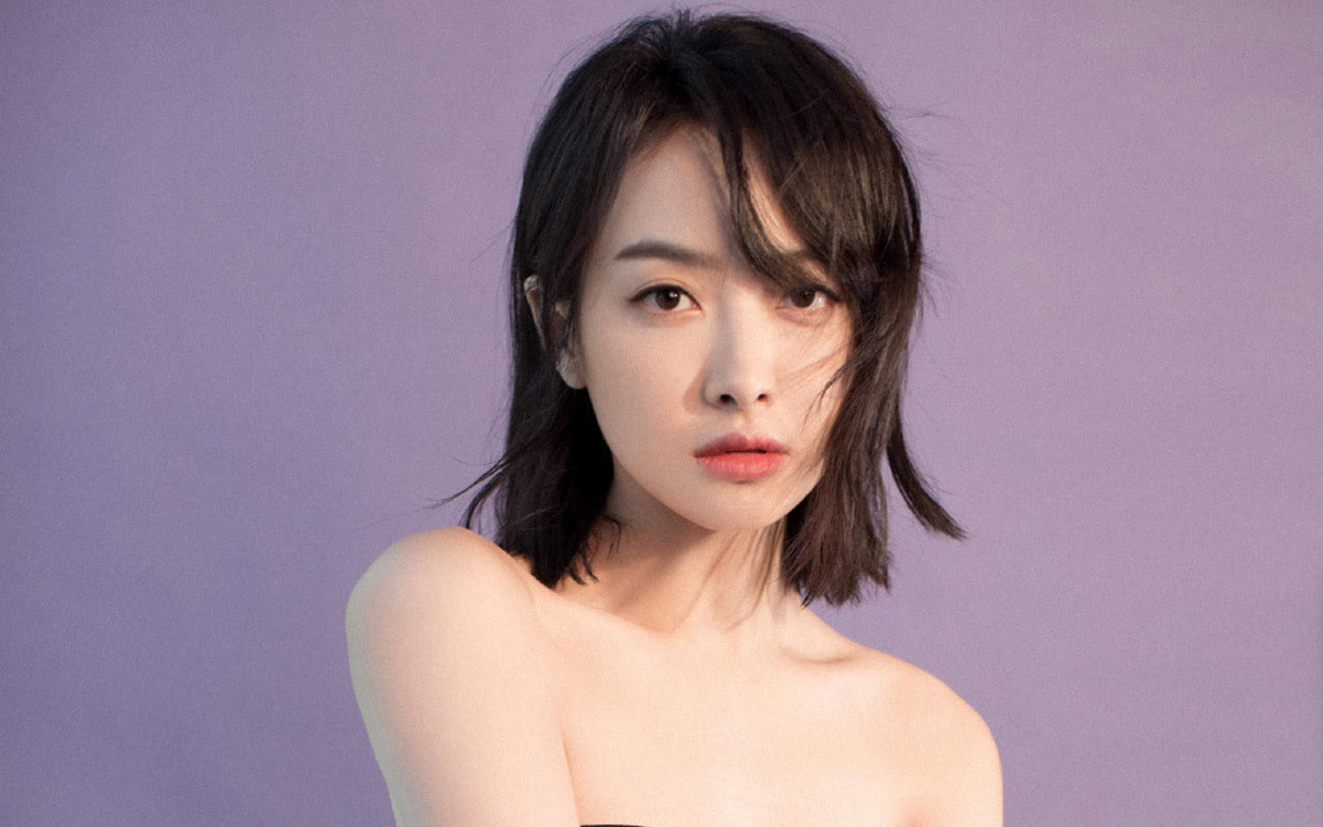 山东省青岛女演员宋茜妩媚动人写真桌面壁纸图片