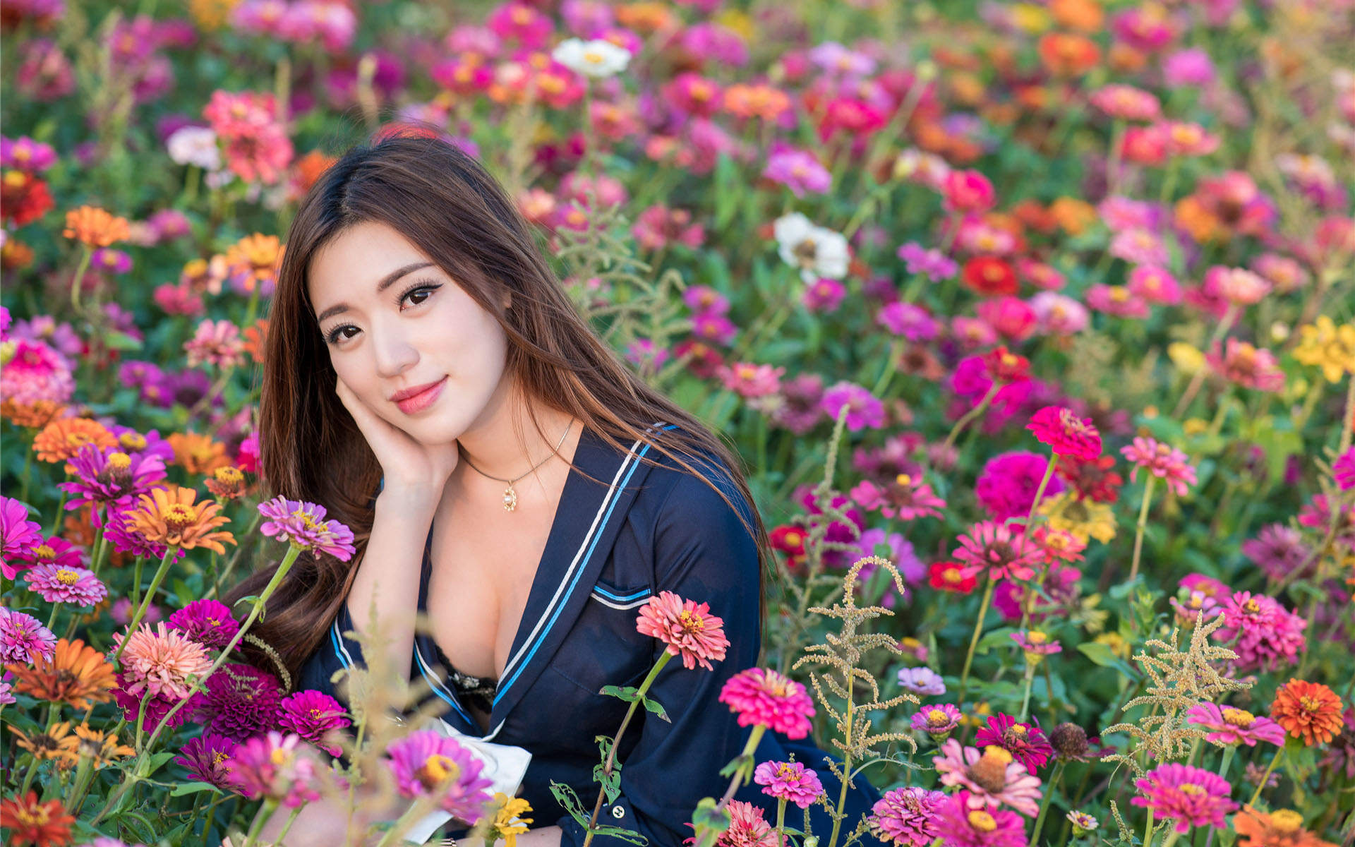 性感美女许晴白衬衫电脑桌面壁纸下载图片