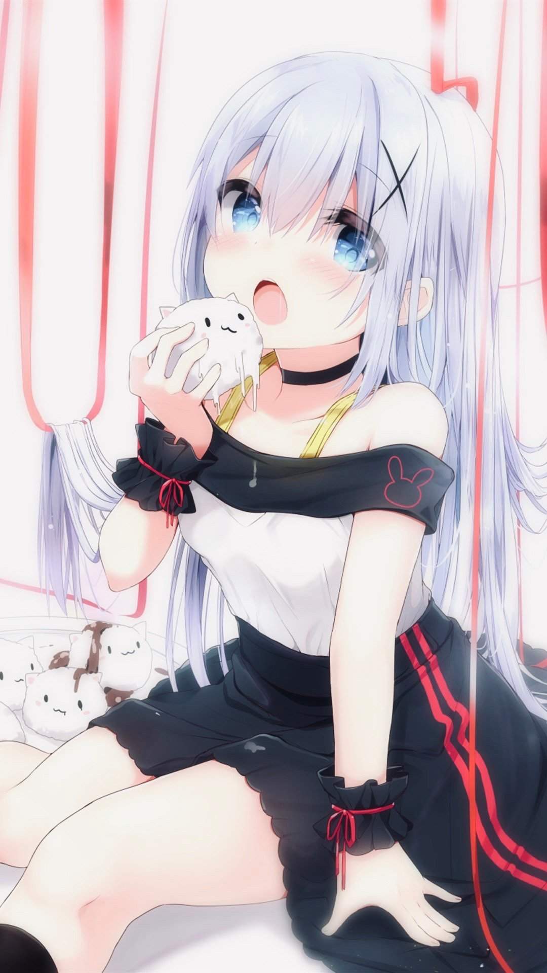 俏皮可爱动漫美女手机壁纸图片