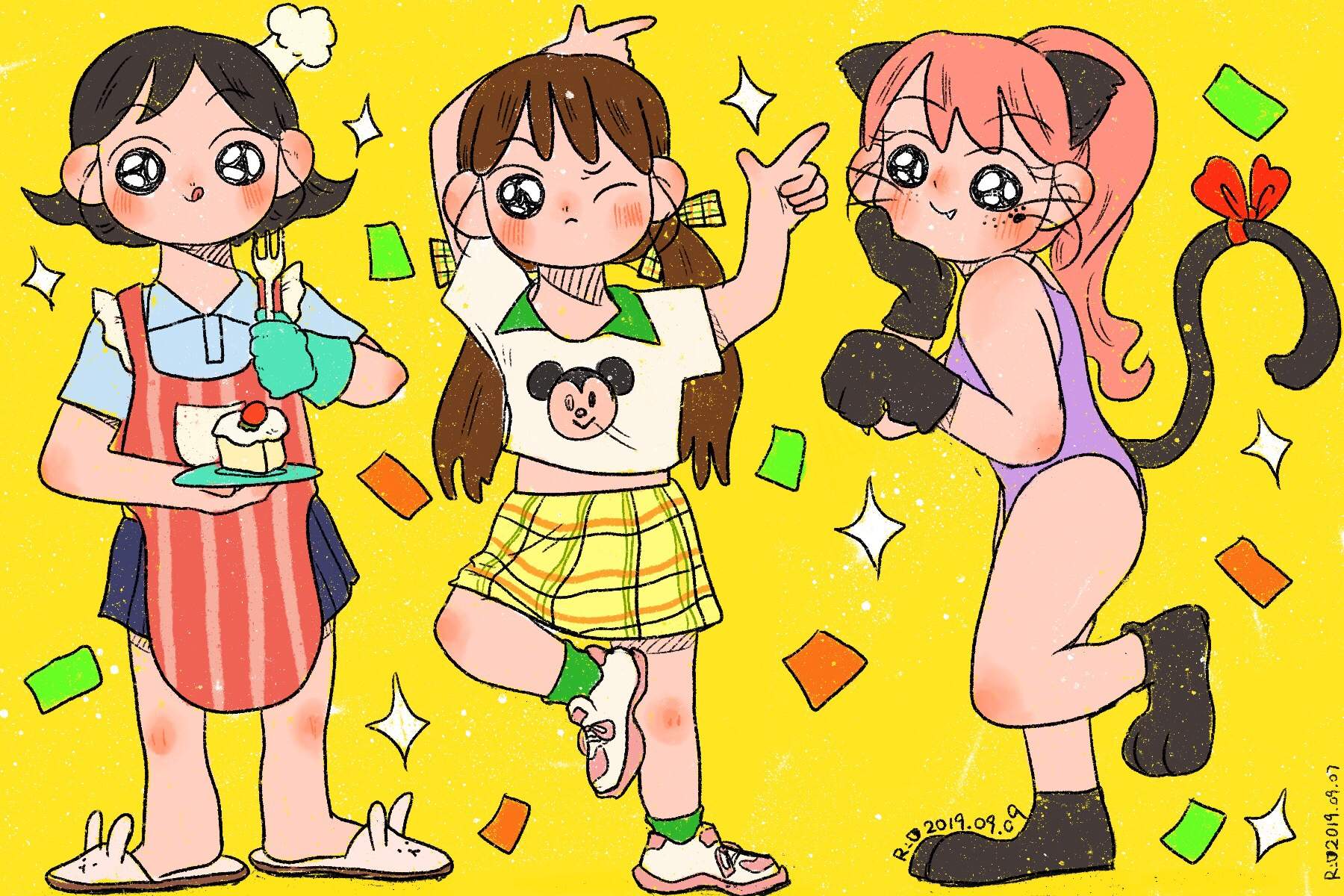 文艺动漫插画电脑桌面壁纸图片