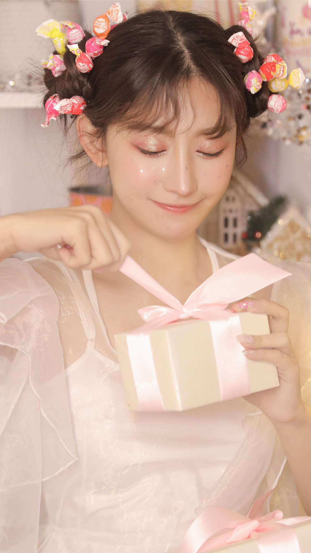 甜美蕾丝美女手机壁纸图片