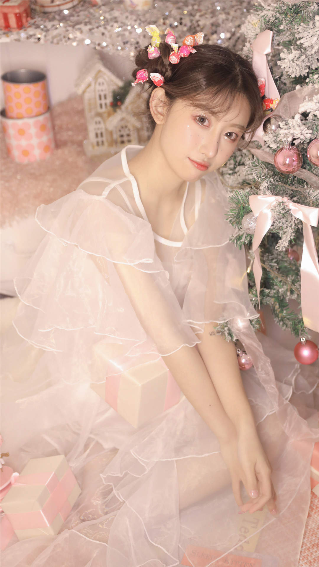 甜美蕾丝美女手机壁纸图片