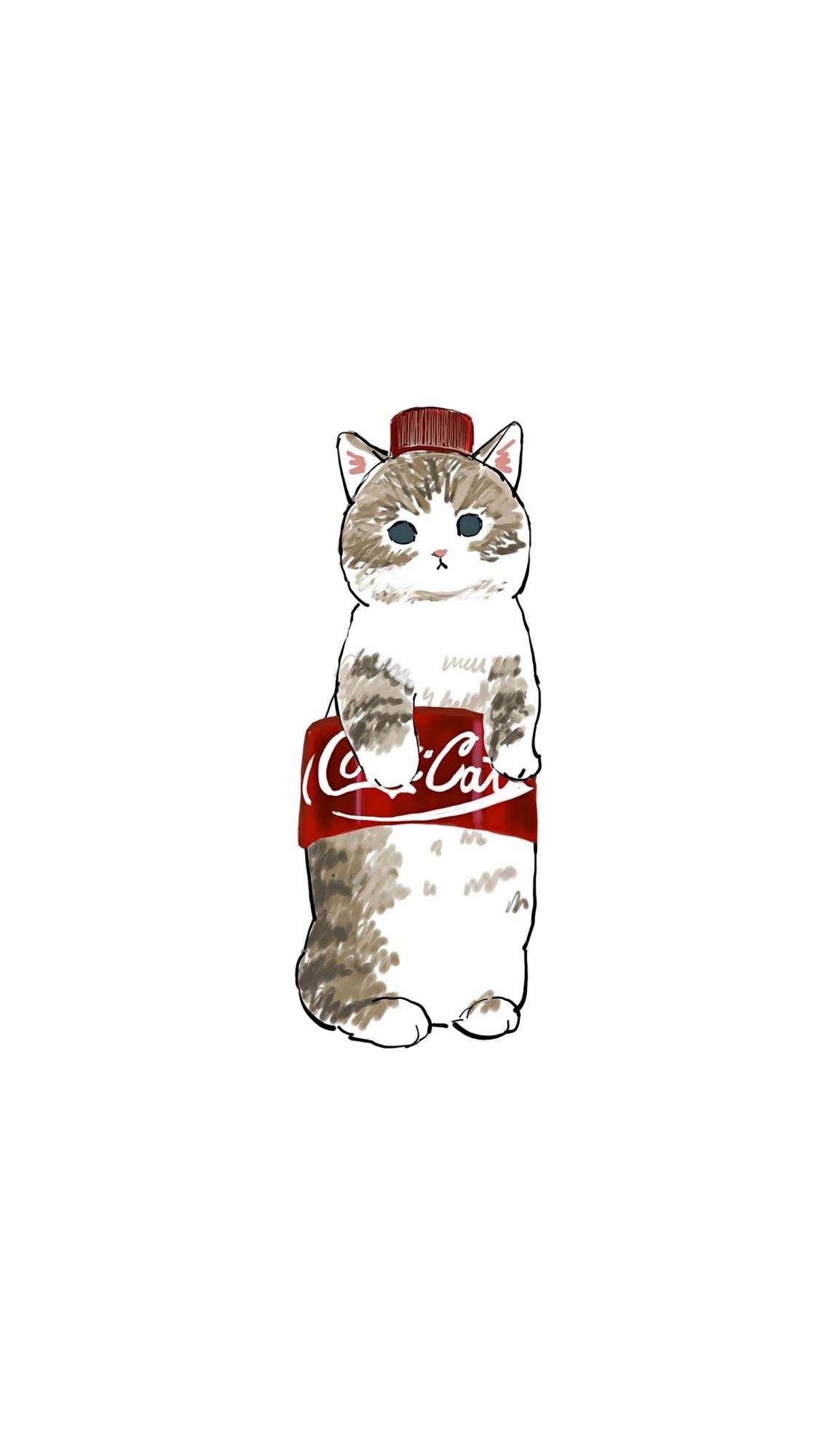 治愈系手绘可爱小猫咪手机壁纸 第一辑图片