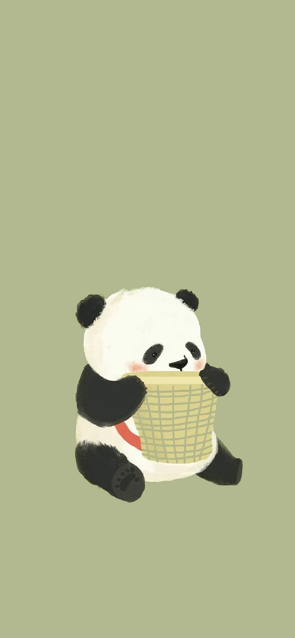 可爱国宝熊猫手绘手机壁纸图片