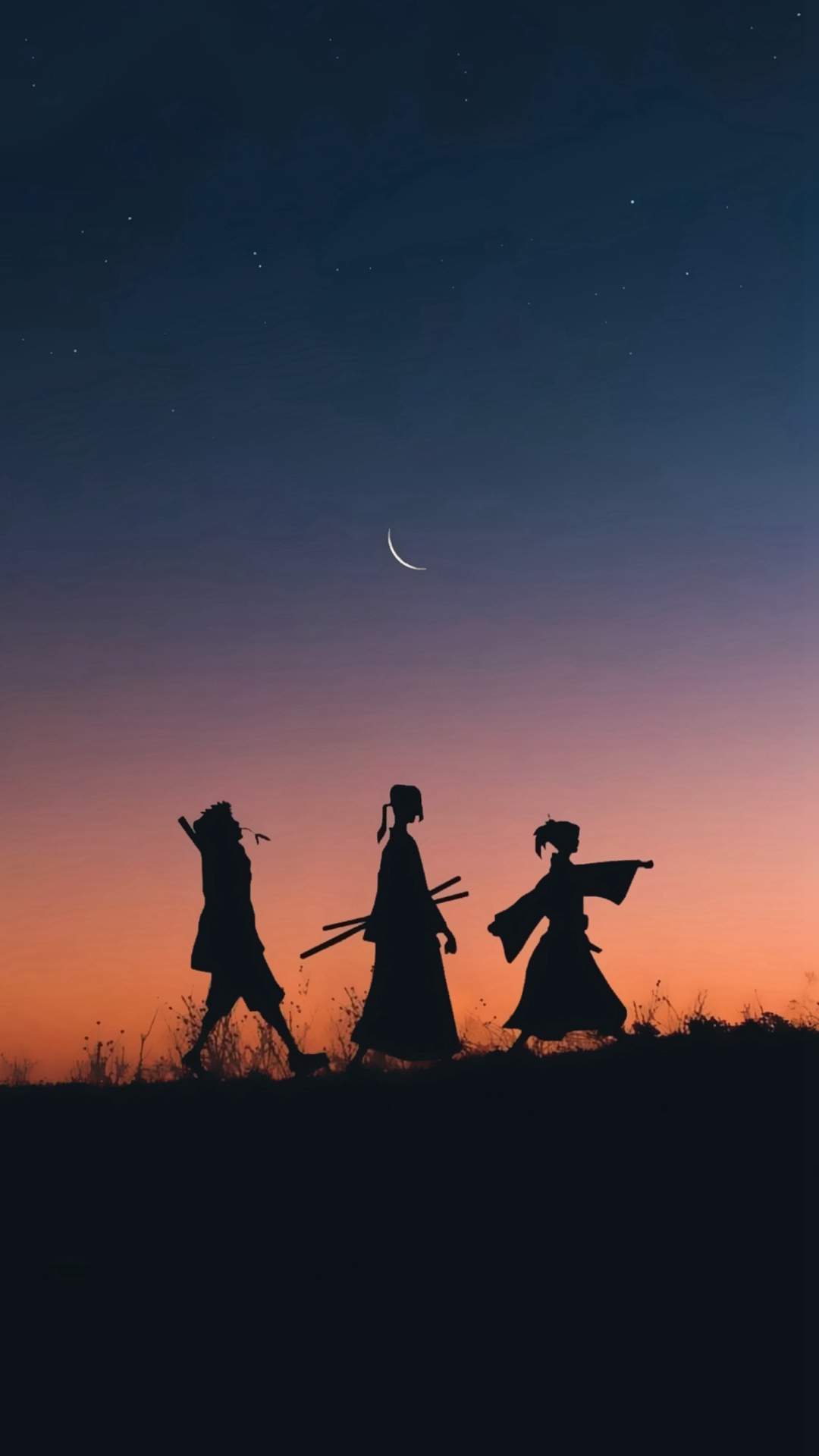 经典动漫人物剪影手机壁纸图片