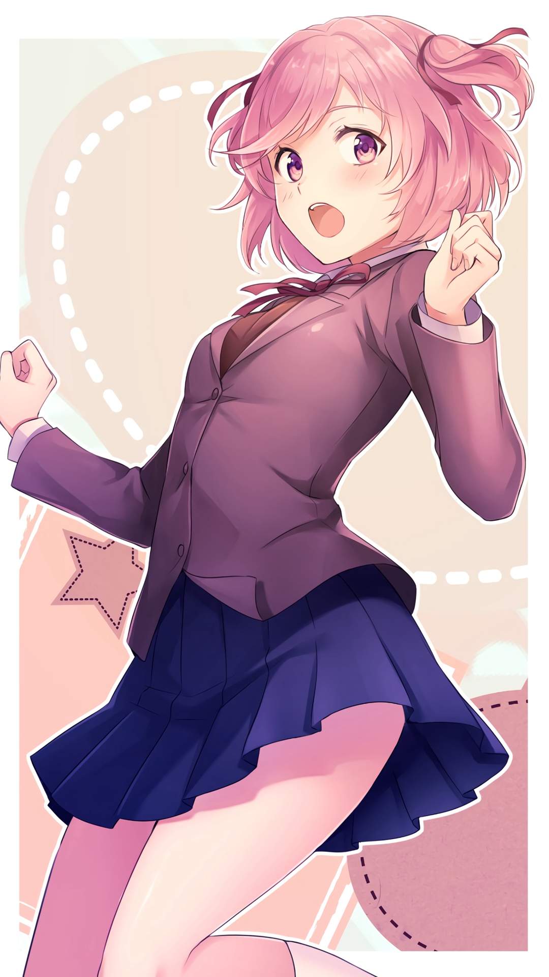 动漫性感制服美女手机壁纸图片