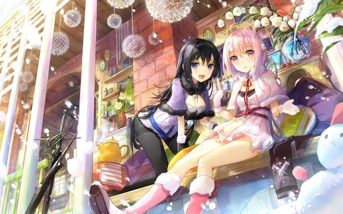 梨花带雨的动漫女孩手机壁纸图片