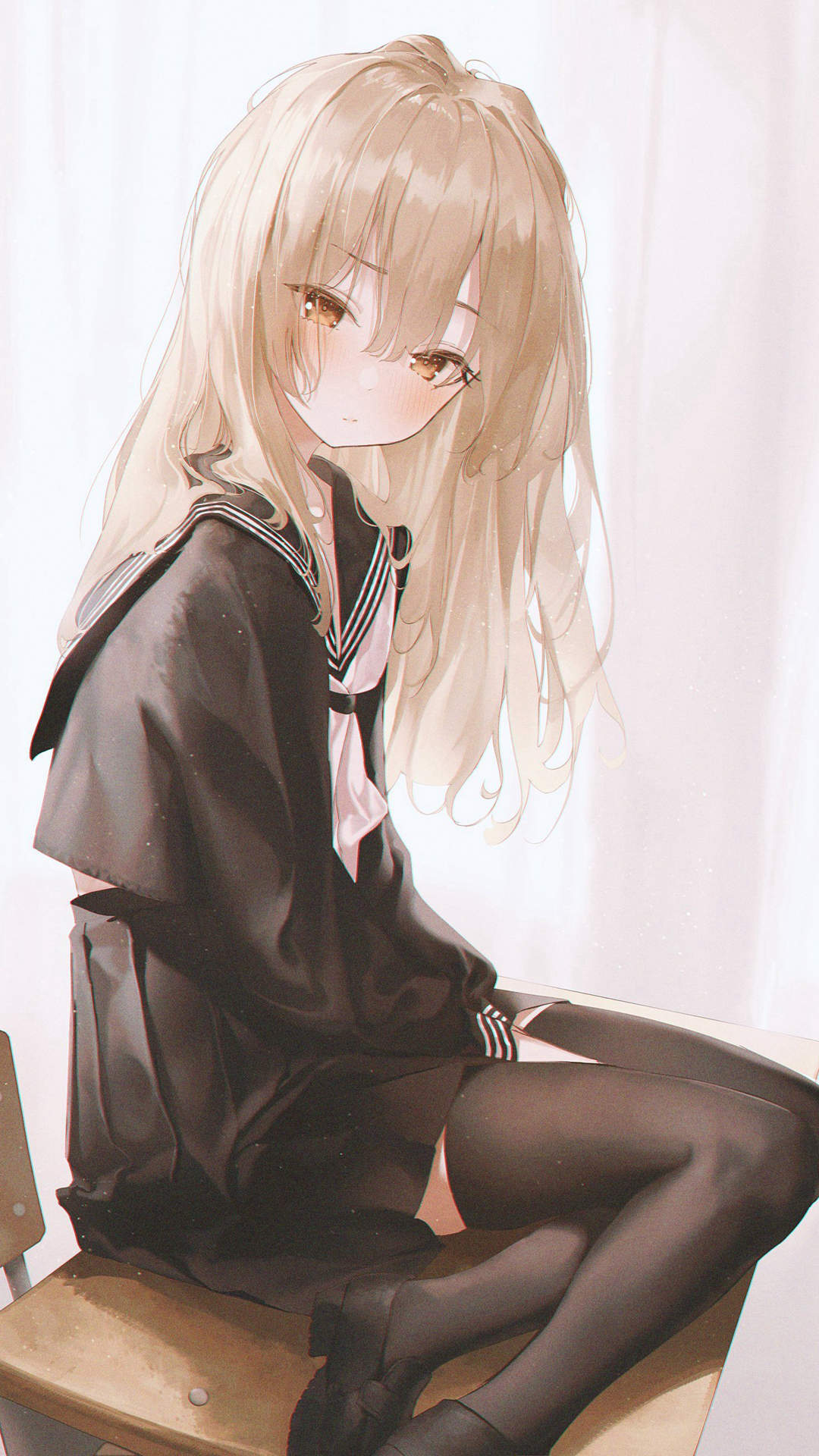 动漫制服美女手机壁纸图片