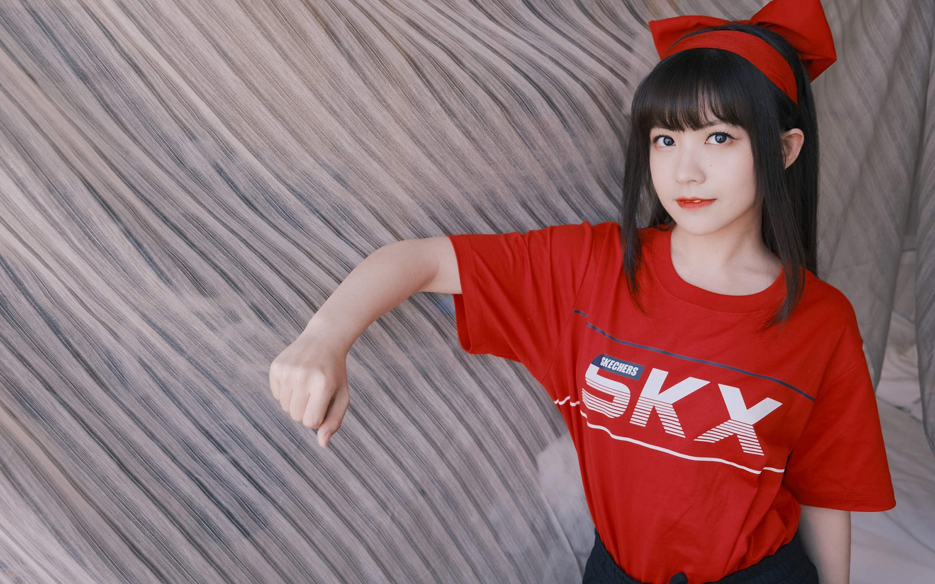 高清鞠婧祎蝴蝶结性感甜美写真图片图片