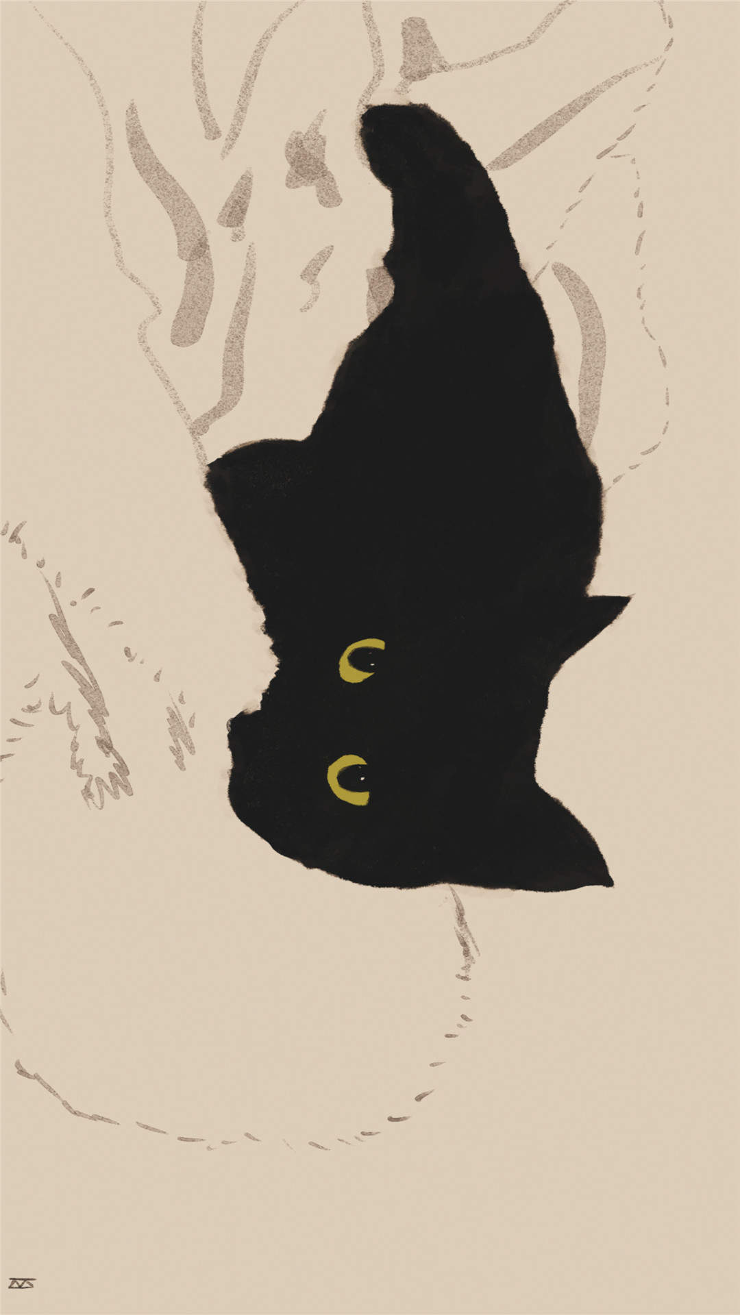 可爱猫咪创意插画高清手机壁纸图片