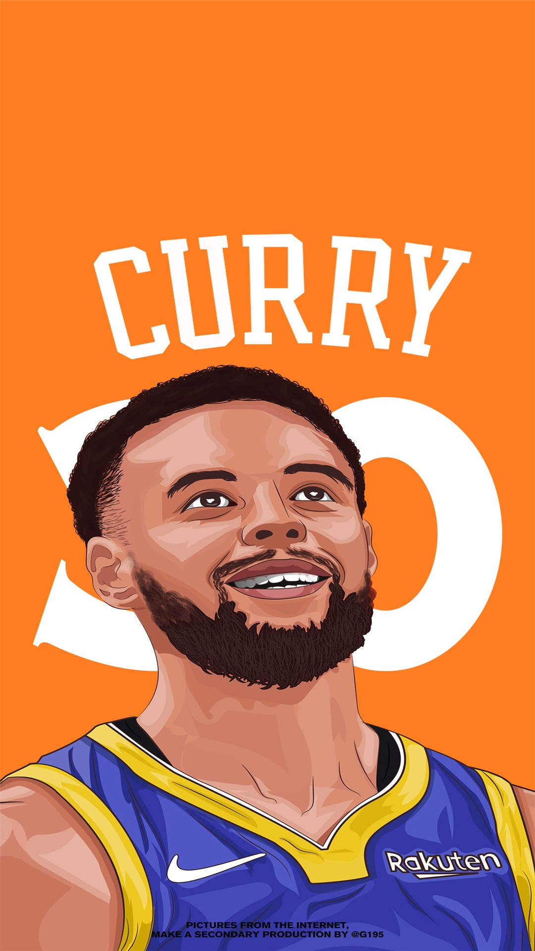 NBA巨星库里创意手绘高清手机壁纸图片