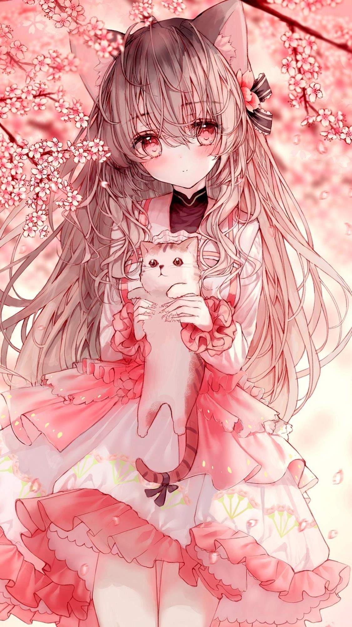 二次元甜美少女手机壁纸图片