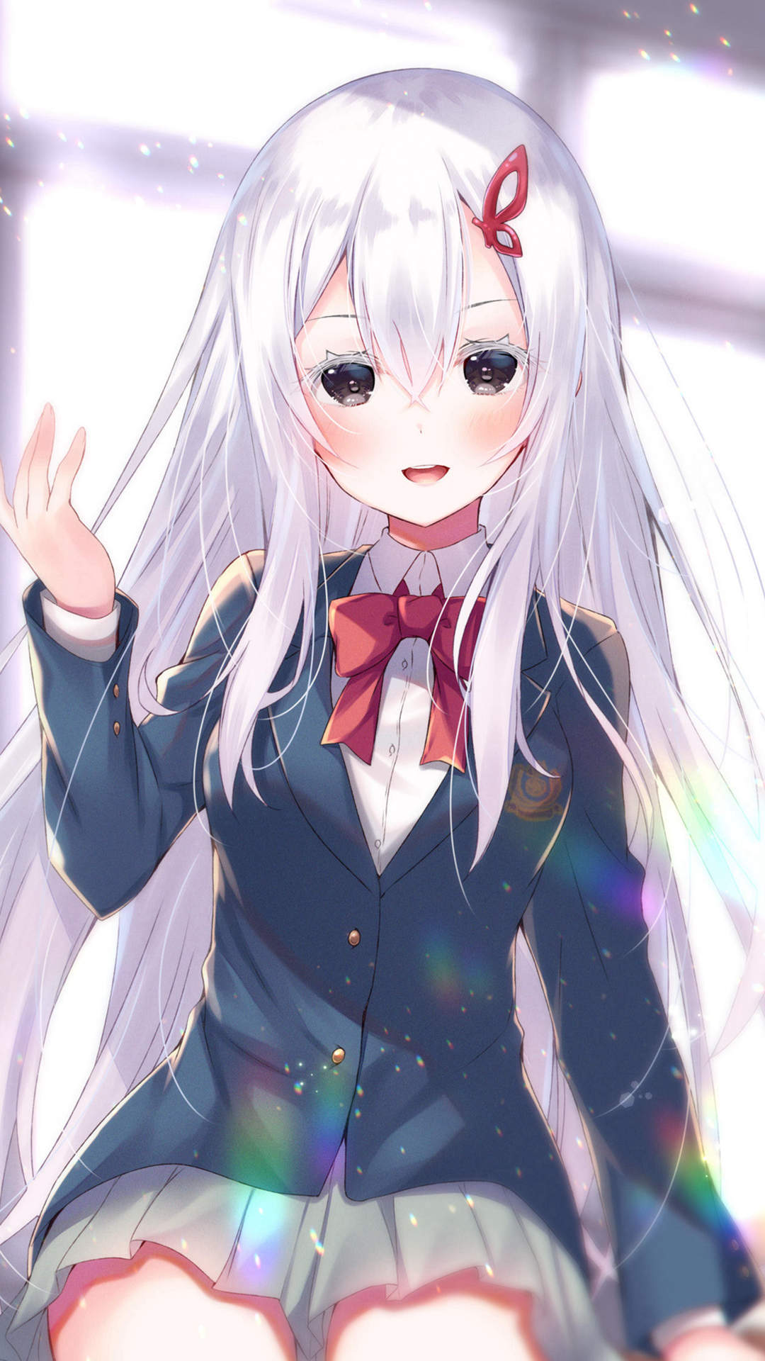 甜美马尾辫美女手机壁纸图片