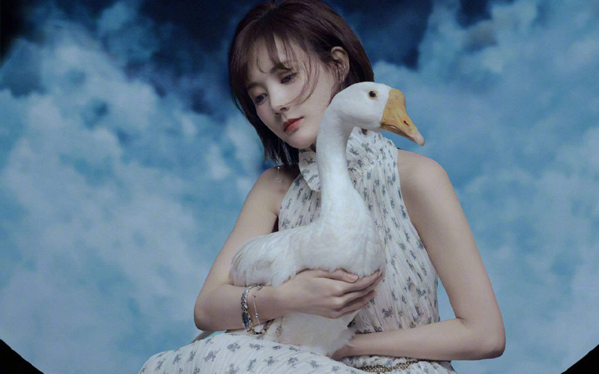 高清中国内地山东济南女演员李一桐Q清纯小公主白裙明星美女写真图片图片