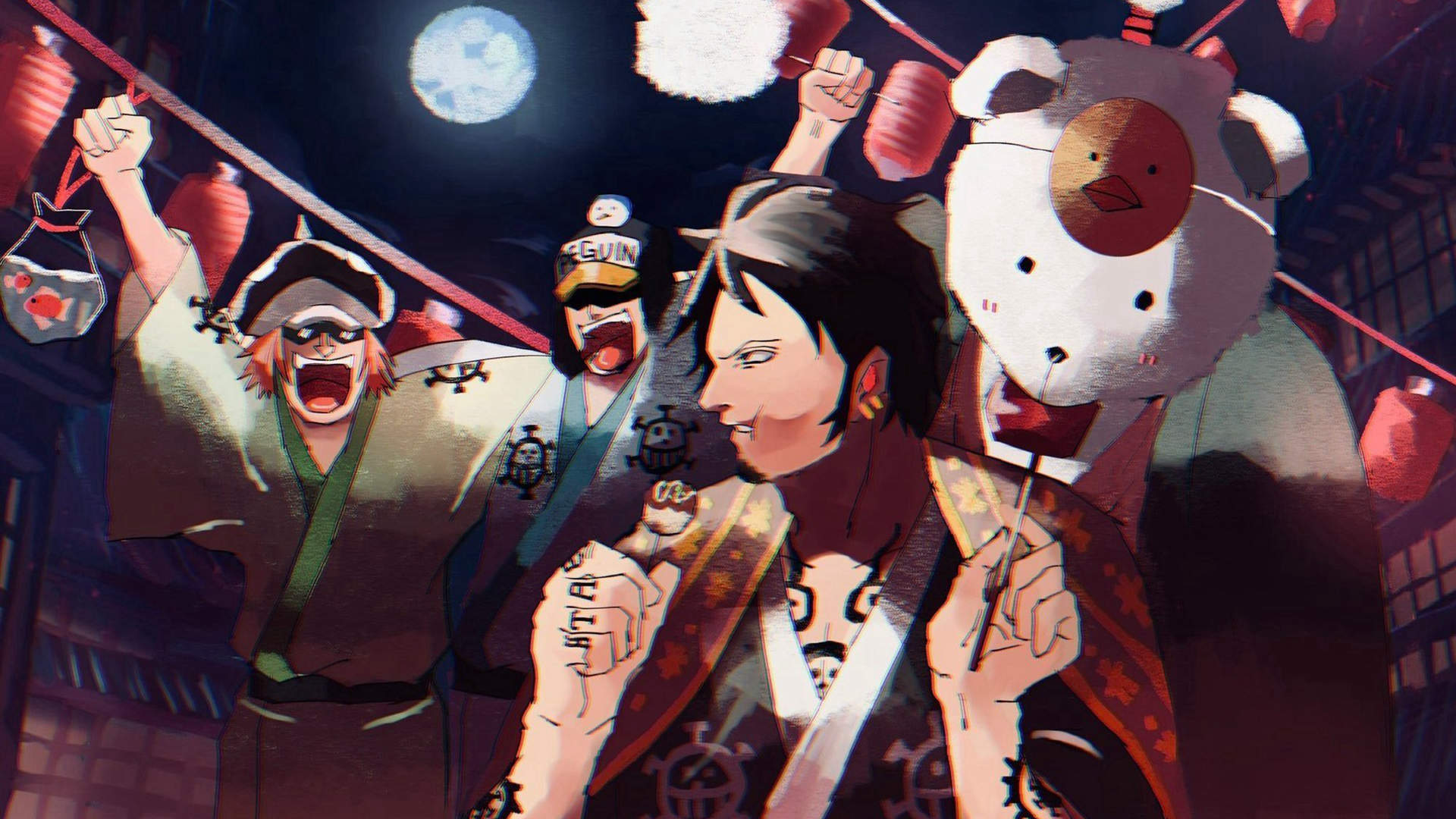 海贼王动漫人物插画高清手机壁纸图片