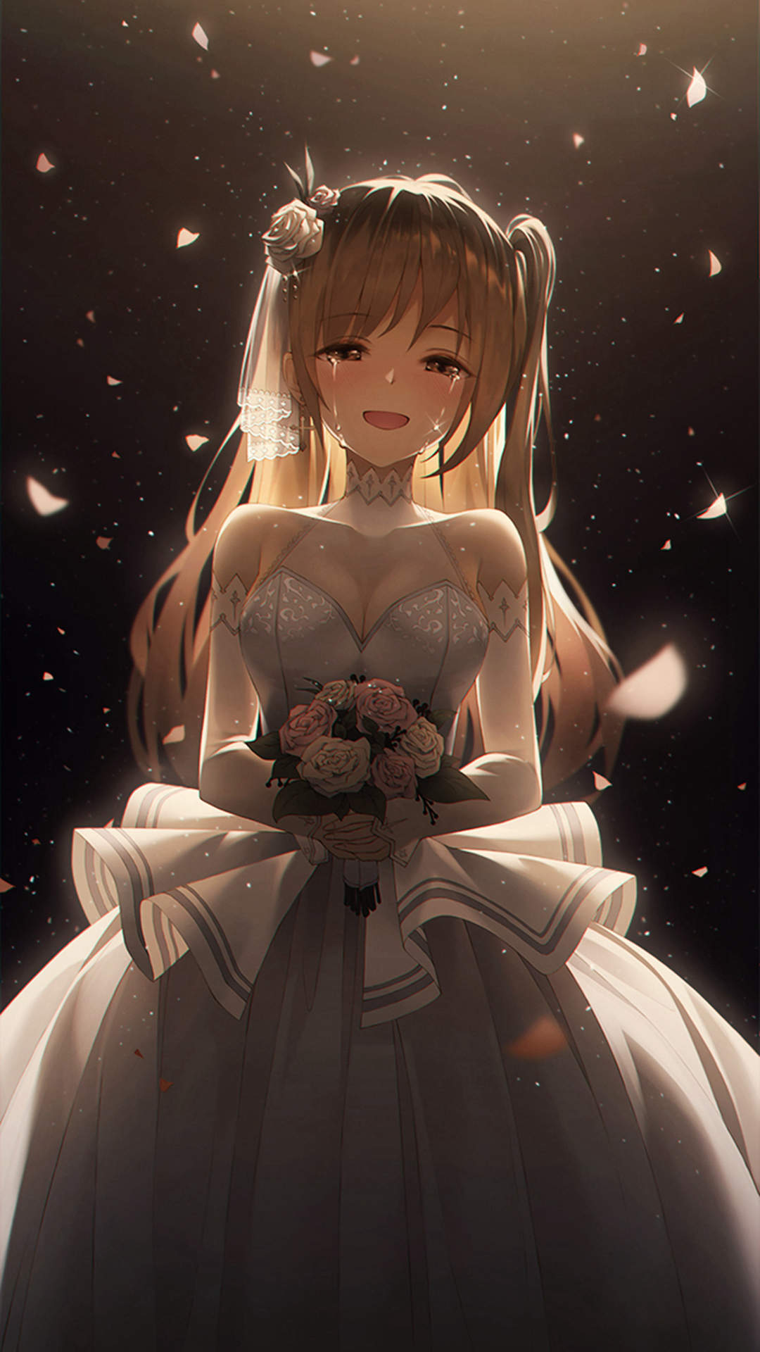 梨花带雨的动漫女孩手机壁纸图片
