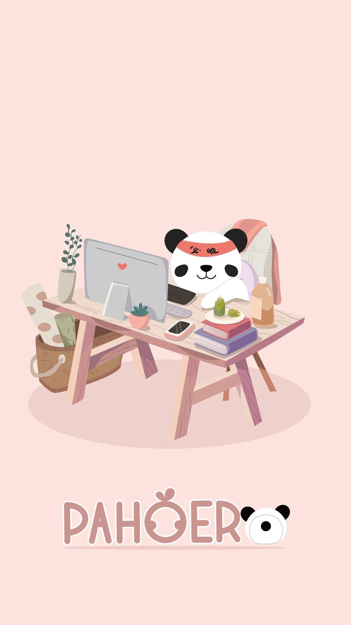 软萌可爱小动物手绘手机壁纸图片