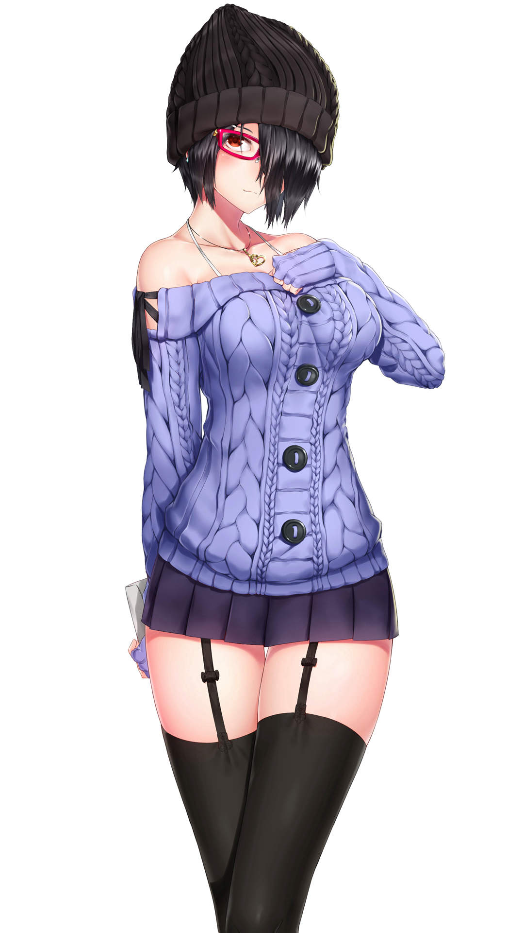 甜美马尾辫美女手机壁纸图片