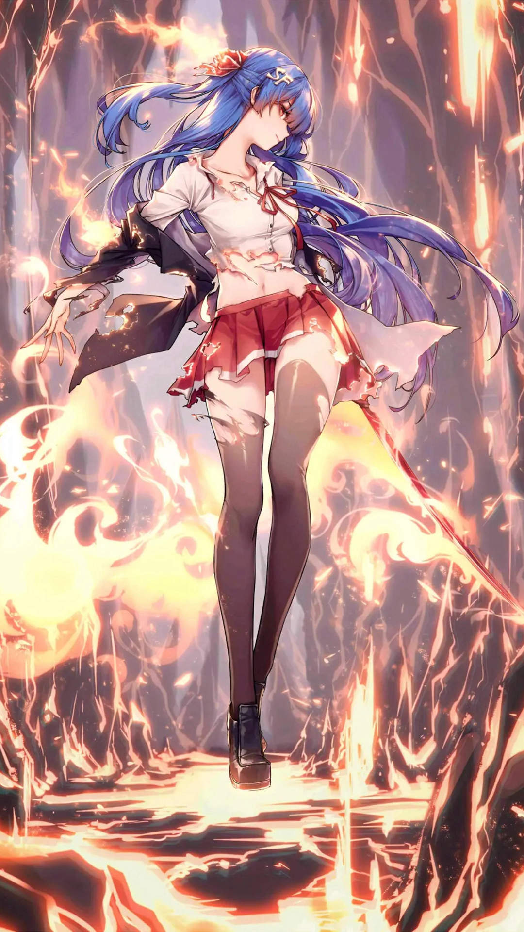 动漫超短裙美女手机壁纸图片