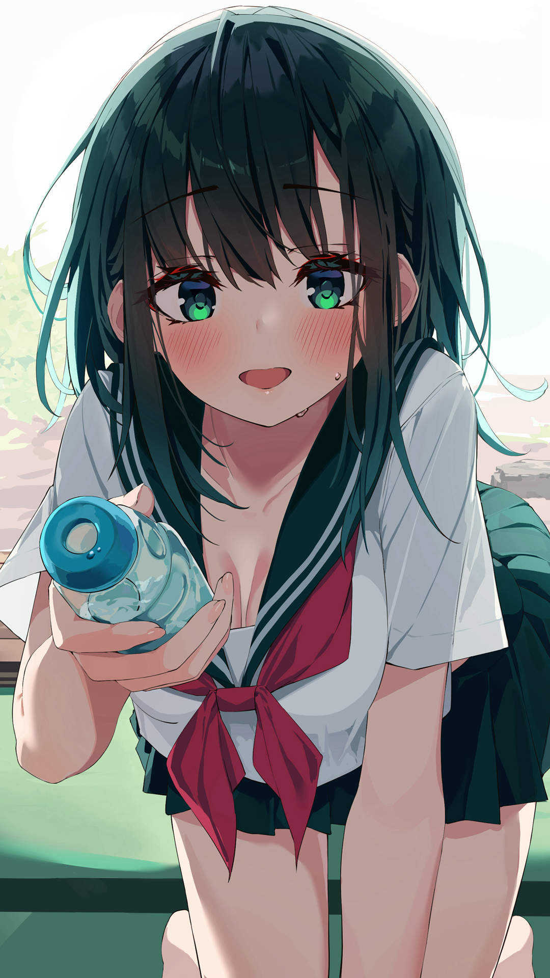 甜美马尾辫美女手机壁纸图片
