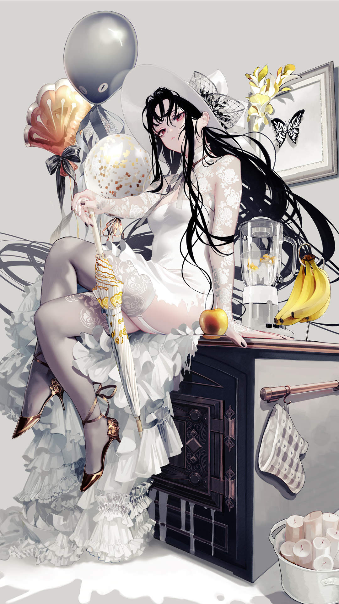 旗袍动漫美少女手机壁纸图片