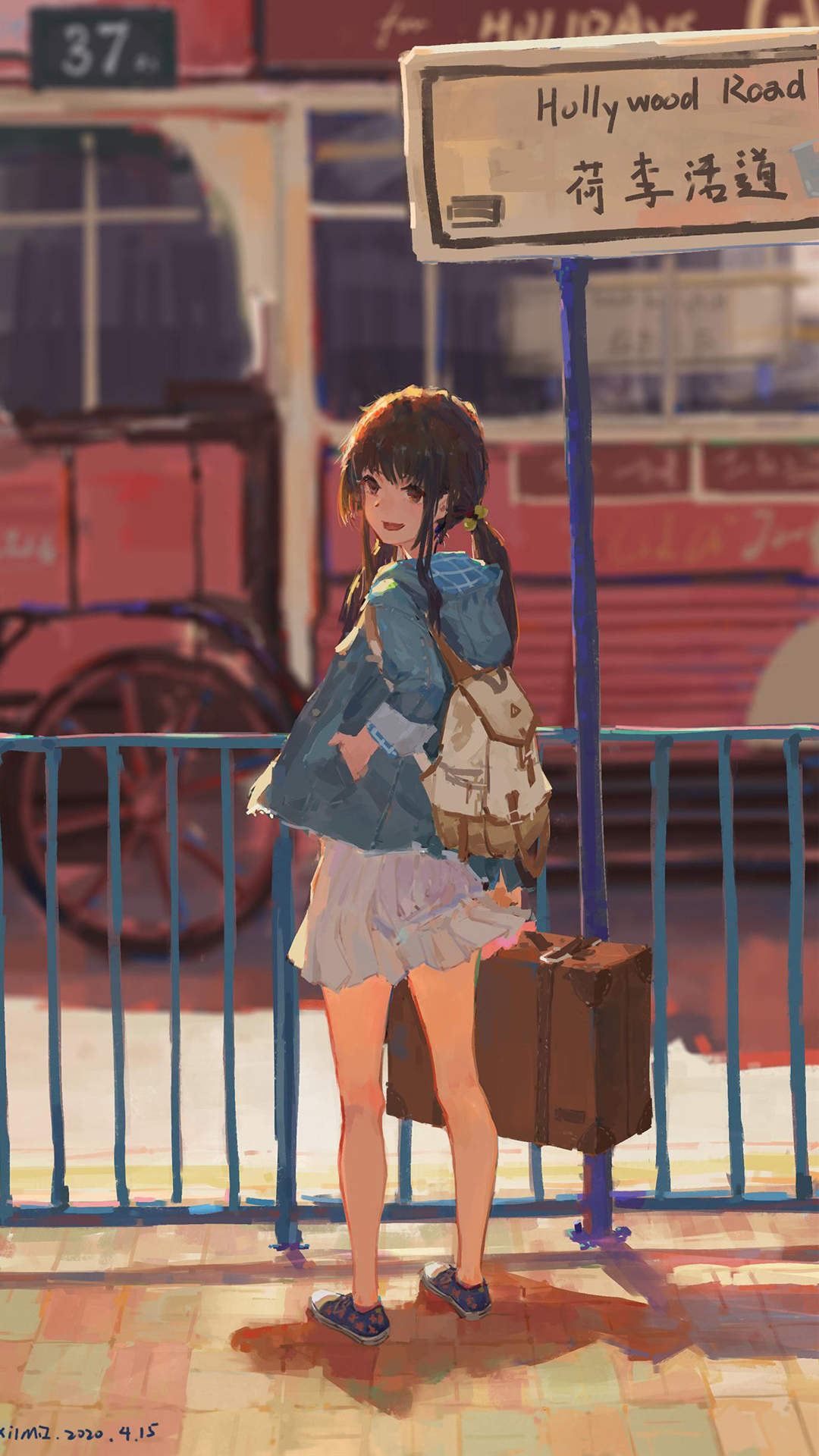 旗袍动漫美少女手机壁纸图片