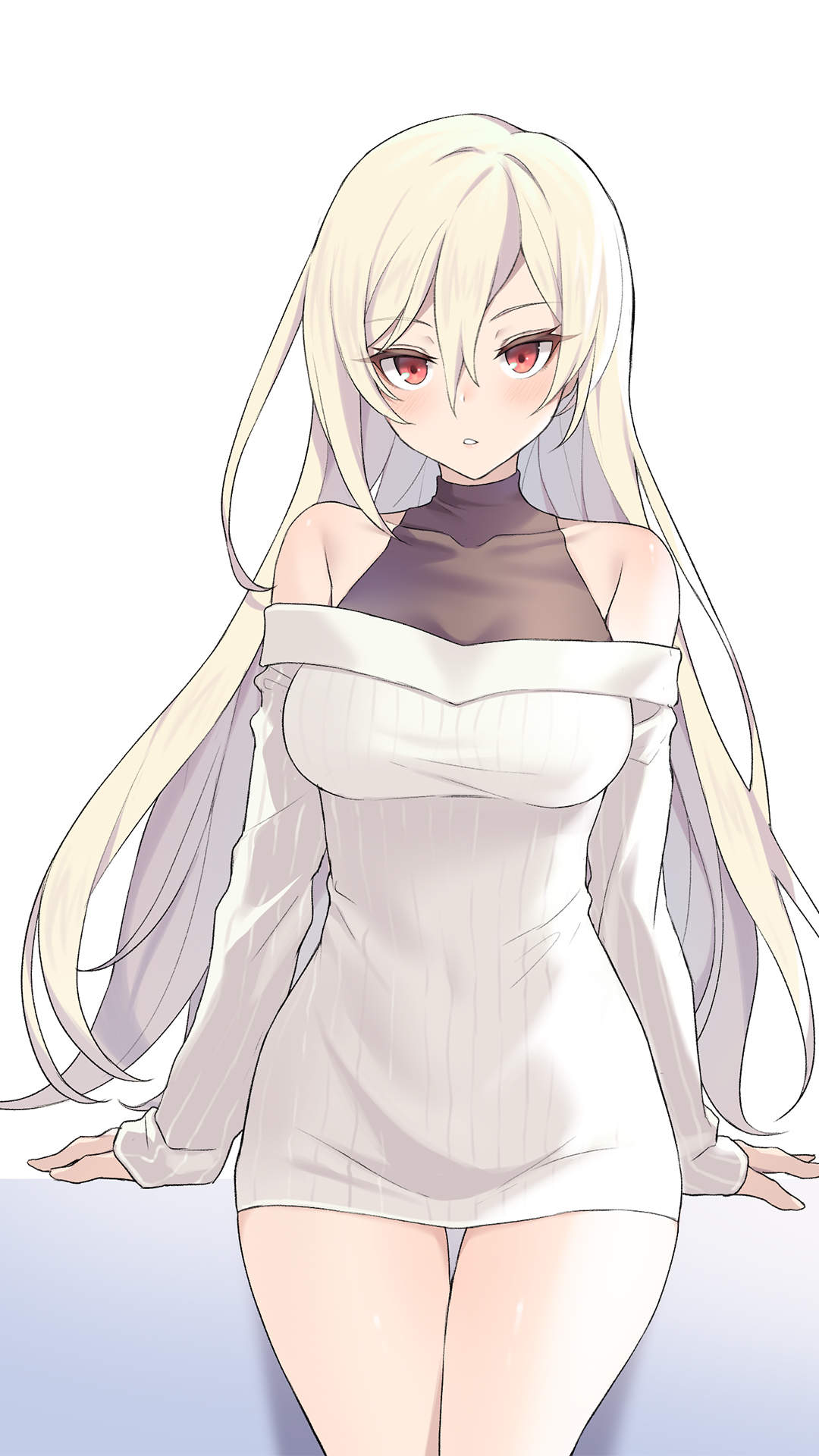 好看养眼的白裙动漫美女手机壁纸图片