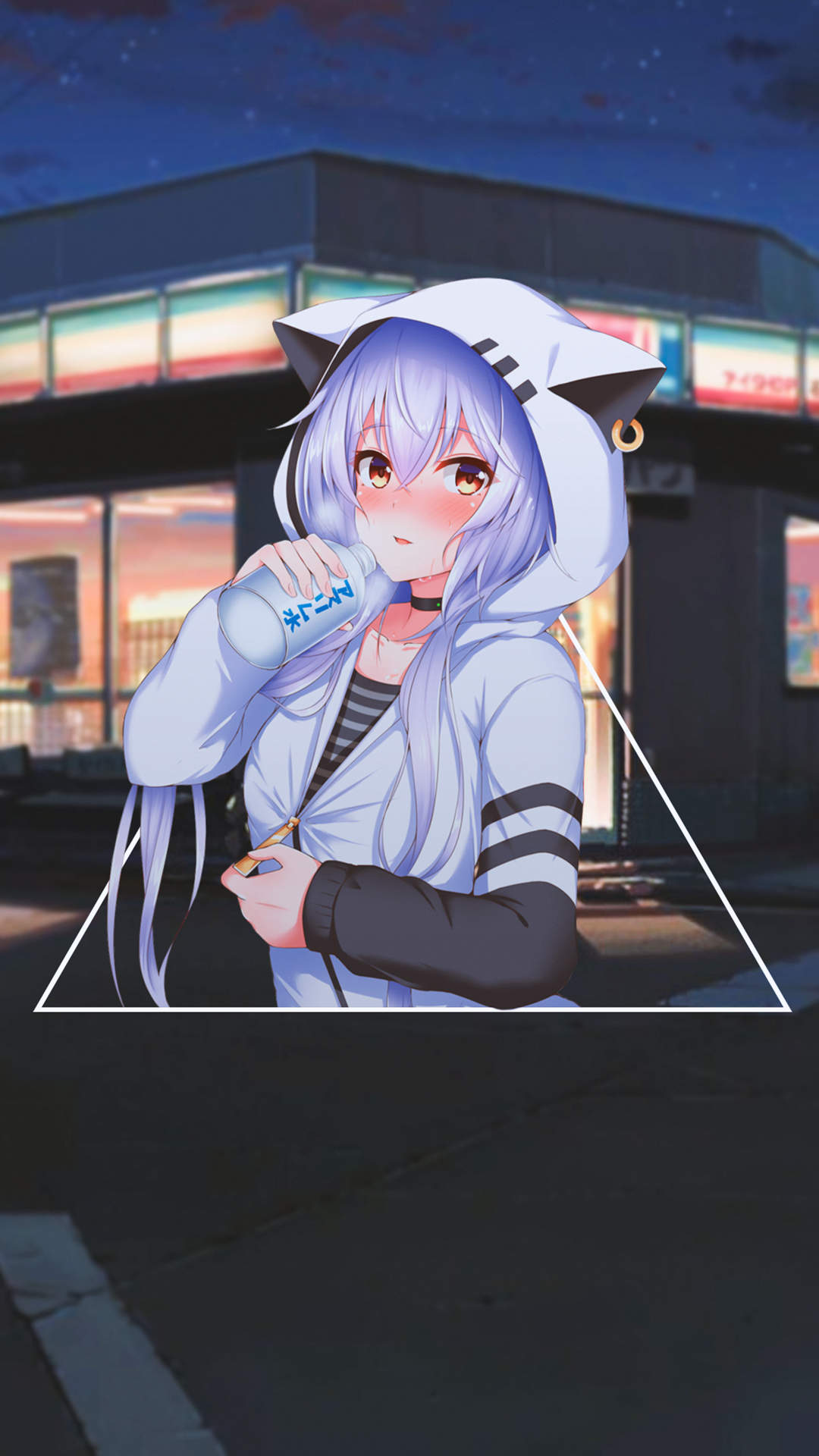好看养眼的白裙动漫美女手机壁纸图片