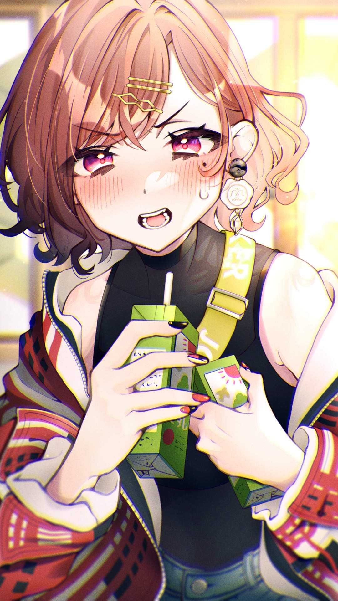 二次元性感美女同人插画手机壁纸图片