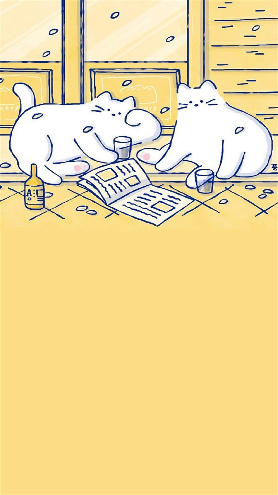 可爱云朵手绘插画高清手机壁纸图片