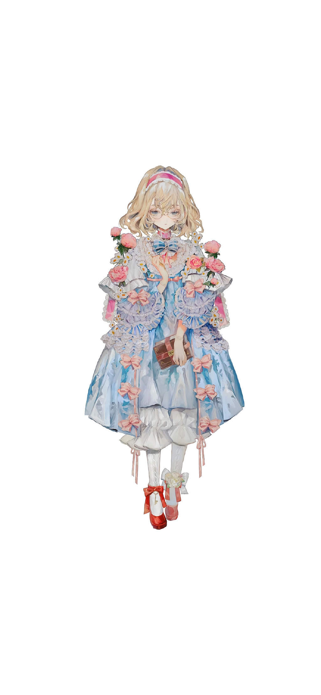 二次元卡通美少女插画高清手机壁纸图片