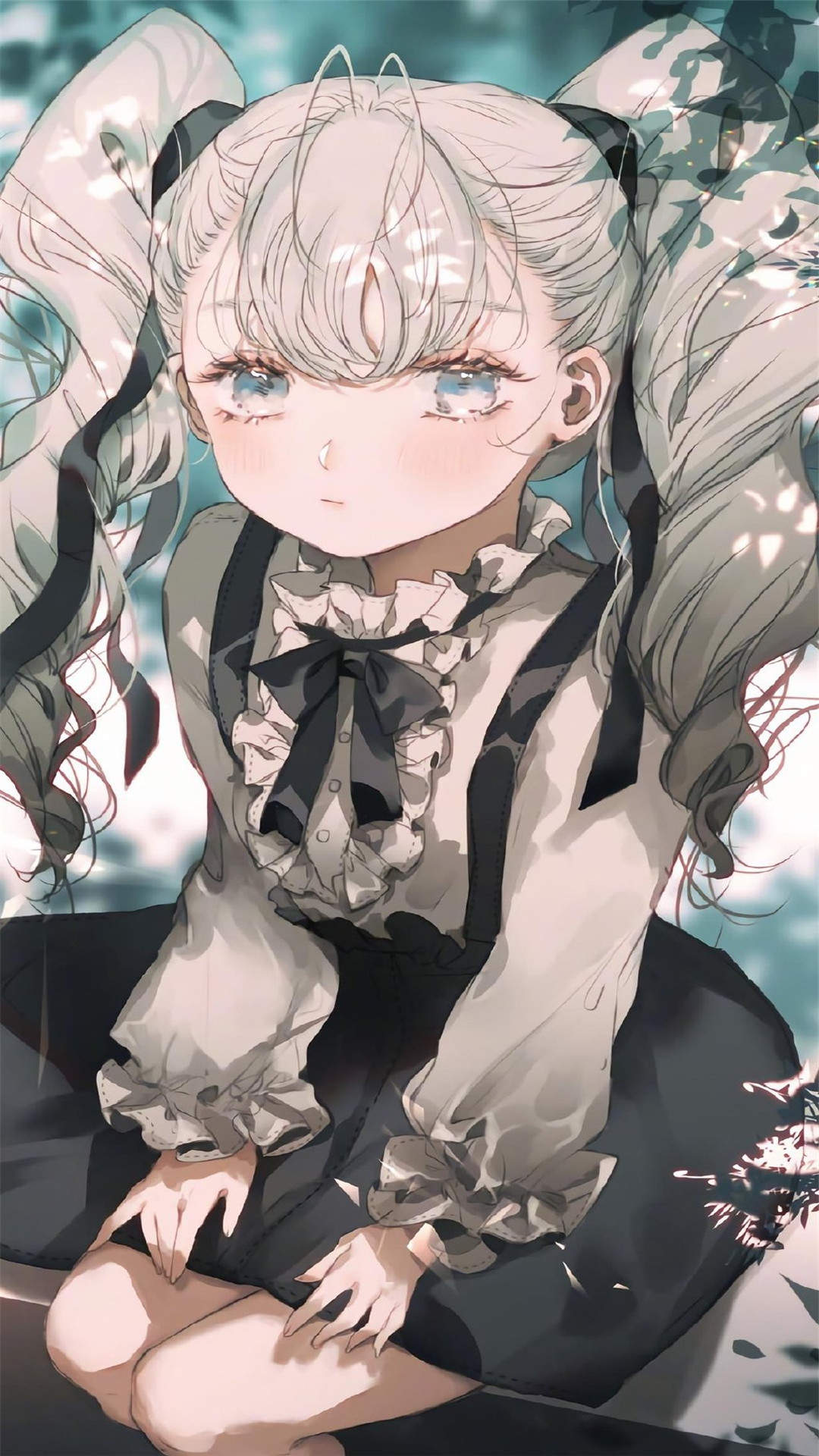 二次元卡通少女手绘高清手机壁纸图片