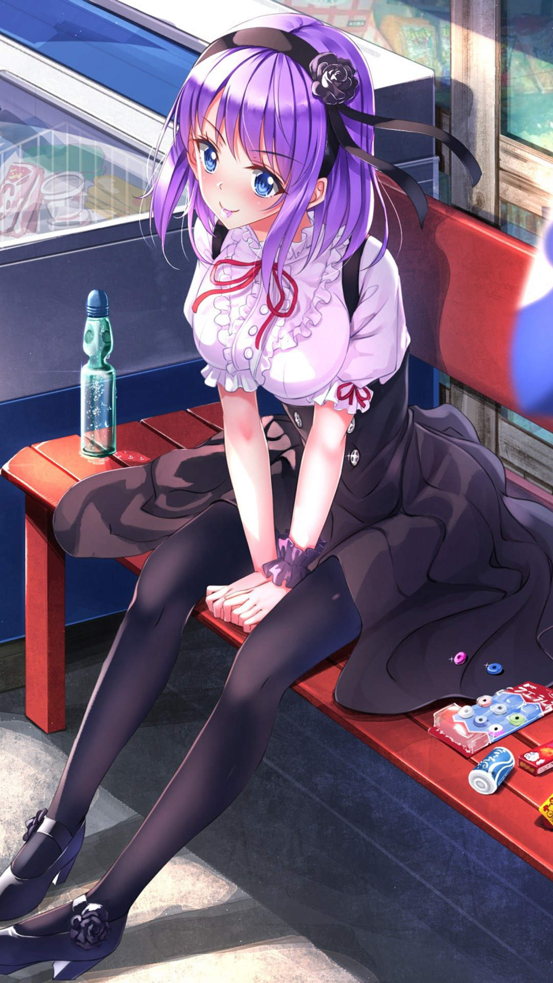 好看养眼的白裙动漫美女手机壁纸图片