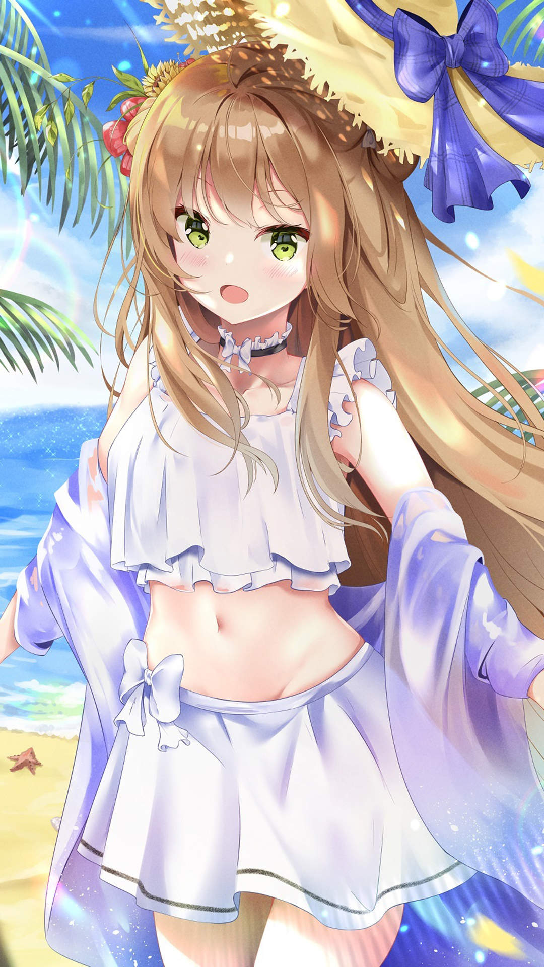 好看养眼的白裙动漫美女手机壁纸图片