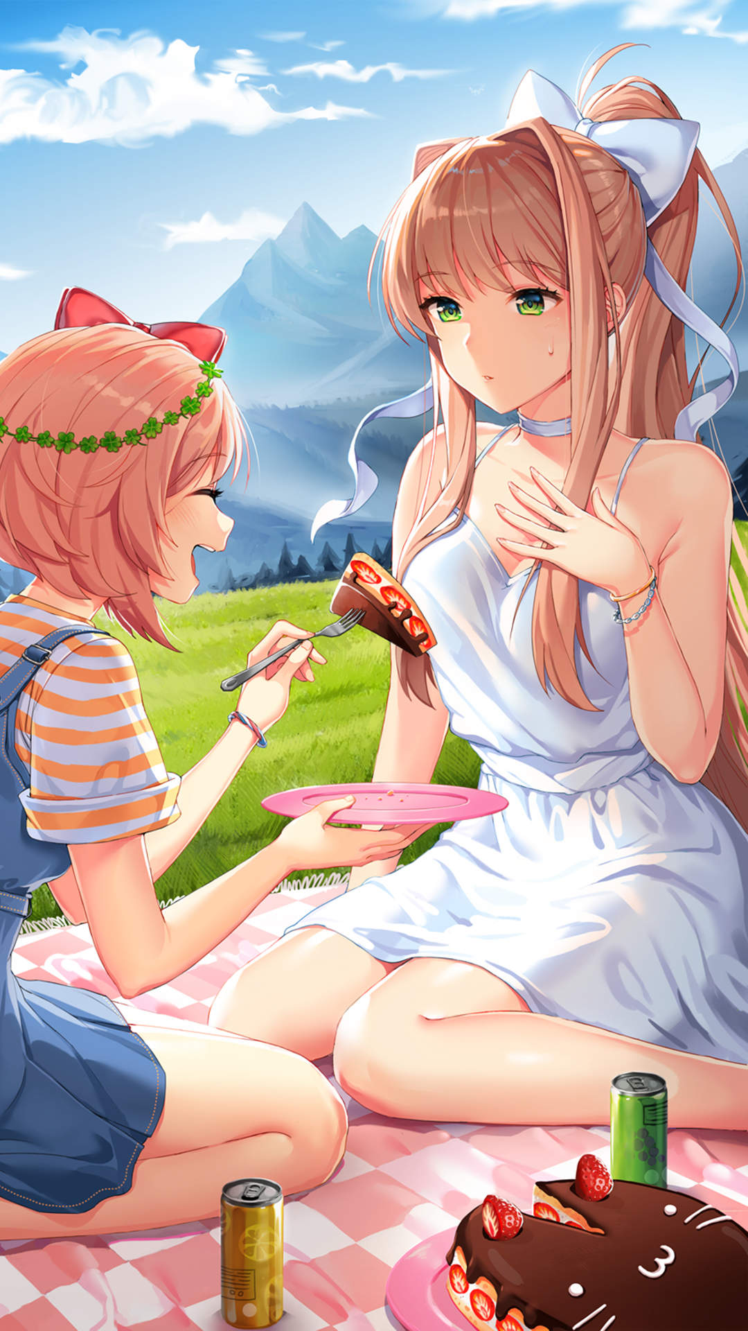 好看养眼的白裙动漫美女手机壁纸图片