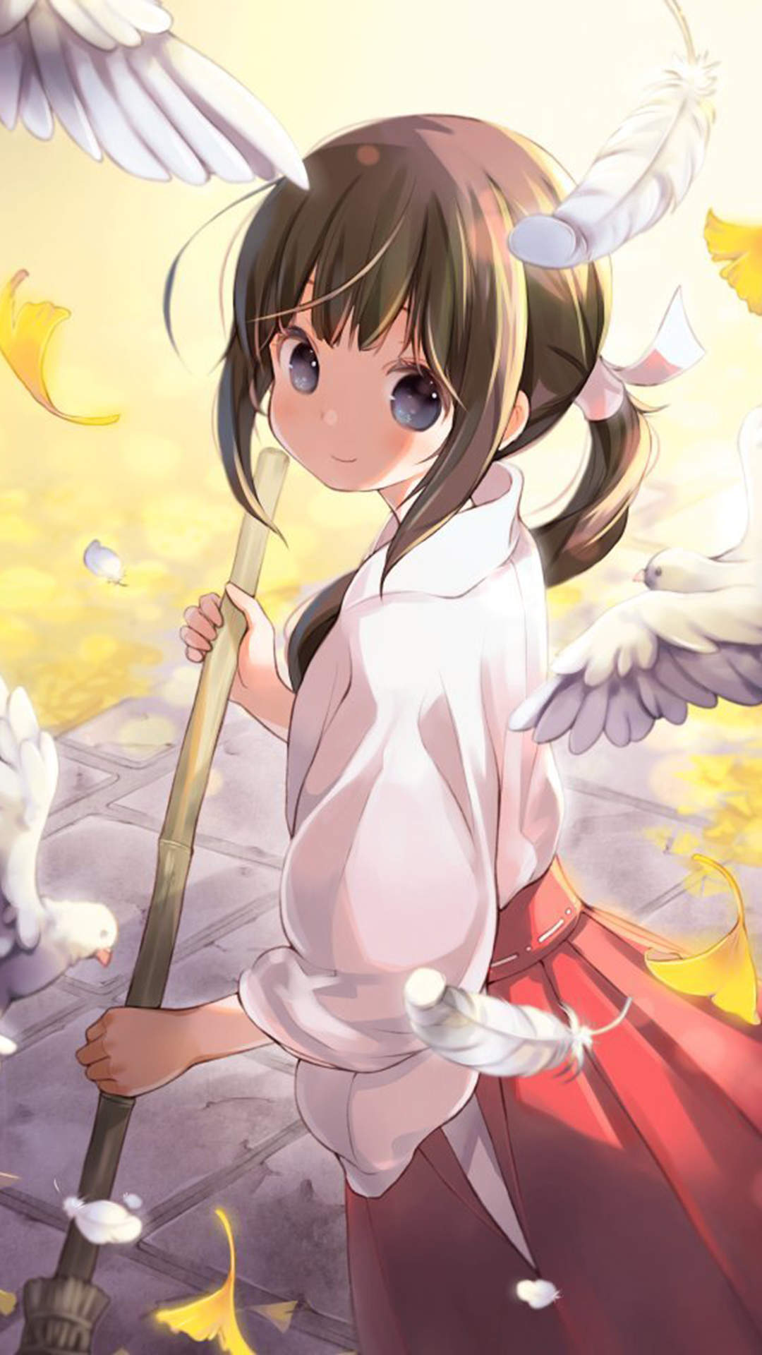 好看养眼的白裙动漫美女手机壁纸图片