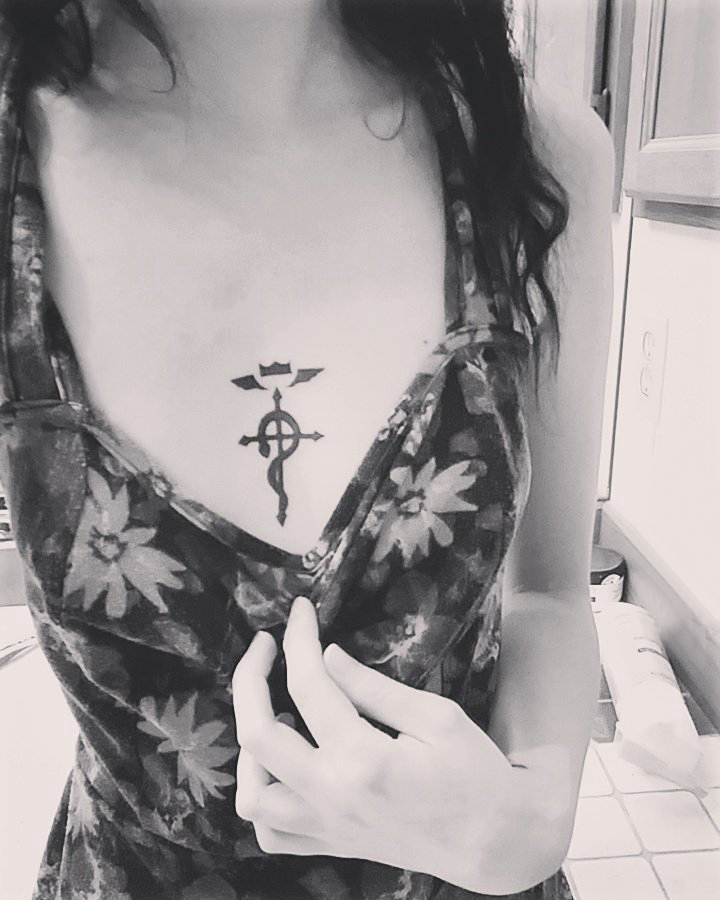 女孩子胸部精灵纹身图案_胸部纹身图案大全_纹身图吧图片
