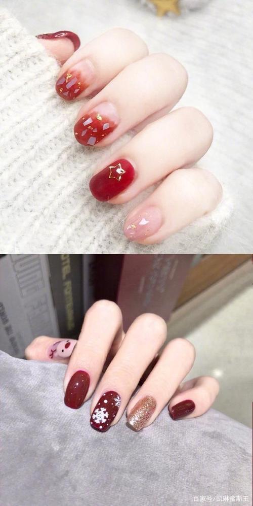 混合美甲图片