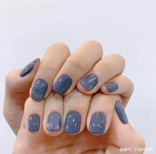 橙美甲图片