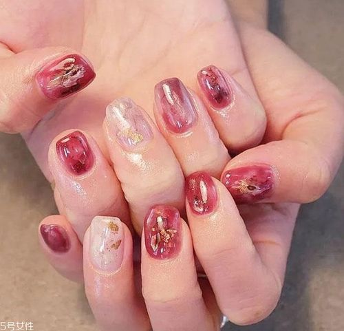 混合美甲图片