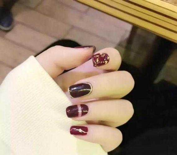 混合美甲图片