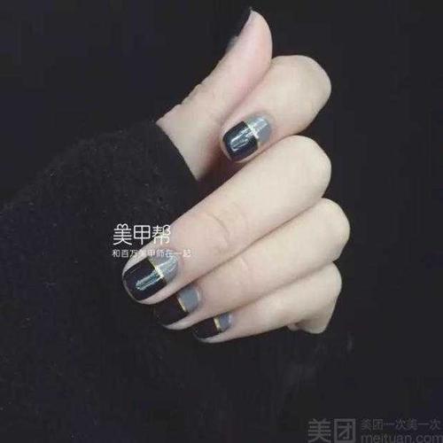 黑色指甲油美甲图案黑色的指甲油图片图片