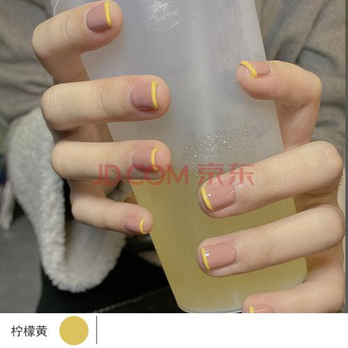 橙美甲图片