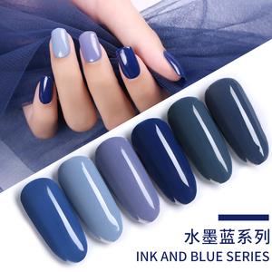 蓝美甲图片