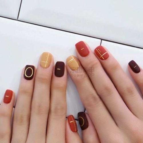 混合美甲图片