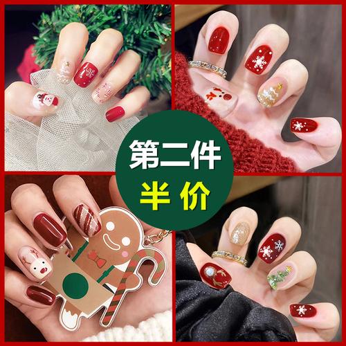 红美甲图片