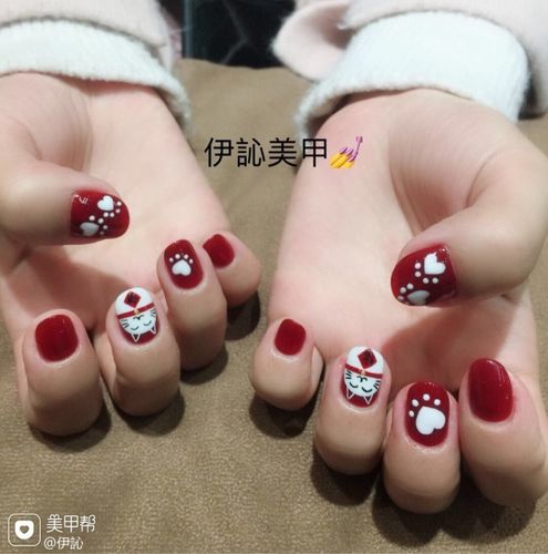 美甲招财猫图片 美甲图招财猫系列图片