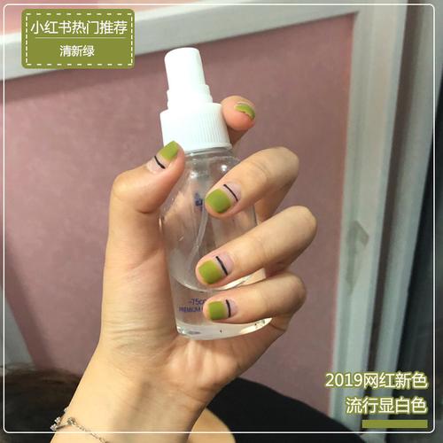 牛油果色美甲图片 牛油果绿的美甲图片图片