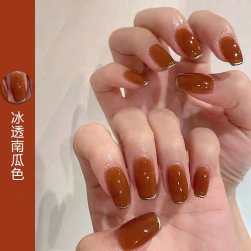 黄美甲图片